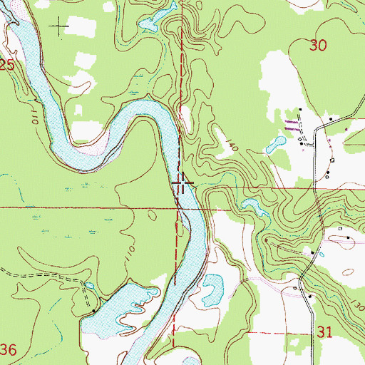 Topographic Map of Lucas Ferry (historical), MS