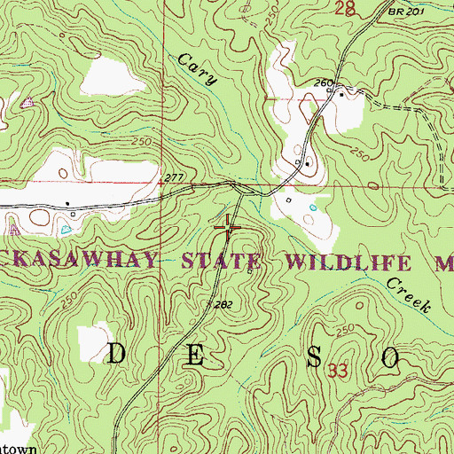 Topographic Map of Oak Grove School (historical), MS