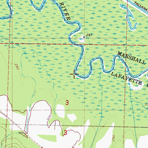 Topographic Map of Baker and Maxie Mill (historical), MS