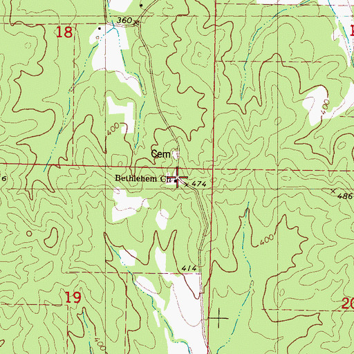 Topographic Map of Bethlehem Church, MS