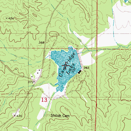 Topographic Map of Cambridge Lake, MS