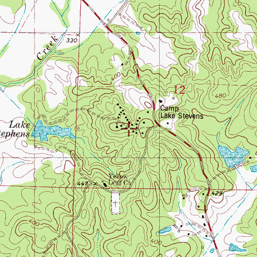 Topographic Map of Camp Lake Stevens, MS