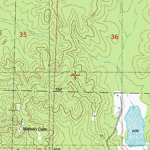 Topographic Map of Concord Church (historical), MS