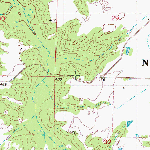 Topographic Map of Corner Church (historical), MS