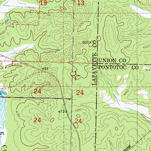 Topographic Map of County Line School (historical), MS