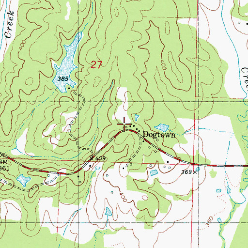Topographic Map of Dogtown School (historical), MS