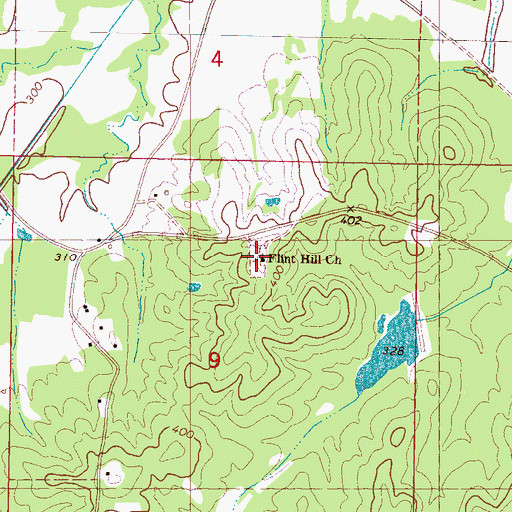 Topographic Map of Flint Hill Church, MS