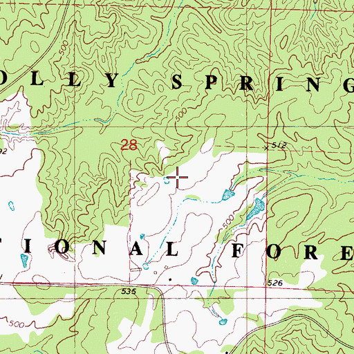 Topographic Map of Holder School (historical), MS