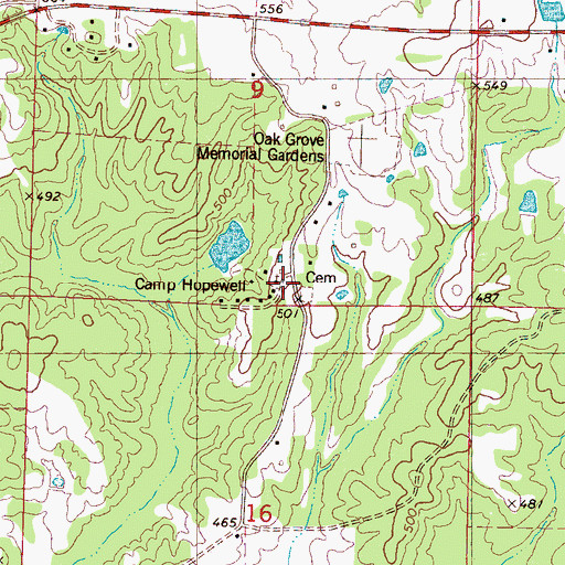 Topographic Map of Hopewell Church, MS