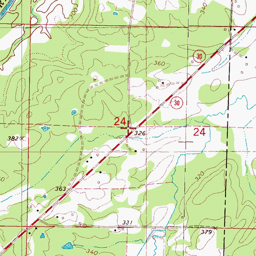 Topographic Map of Kilgore (historical), MS