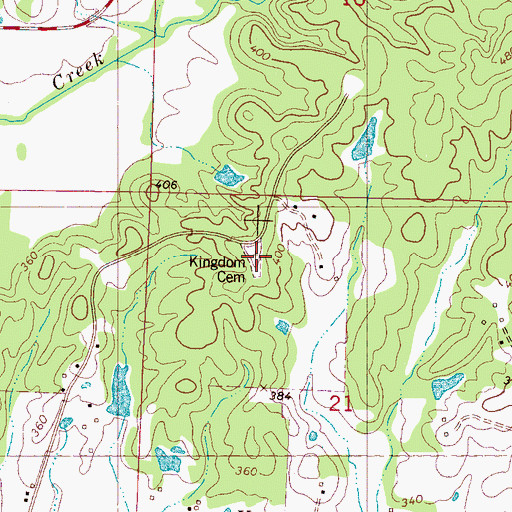 Topographic Map of Kingdom Cemetery, MS