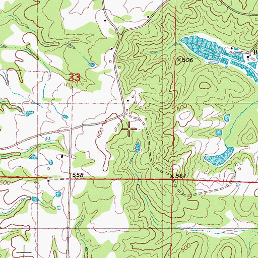Topographic Map of Little John Store (historical), MS