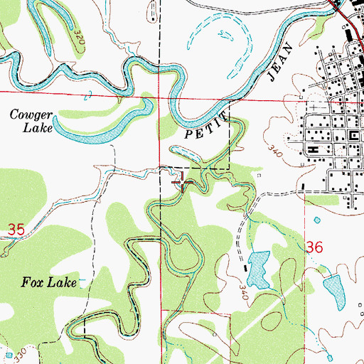 Topographic Map of Bailey Branch, AR