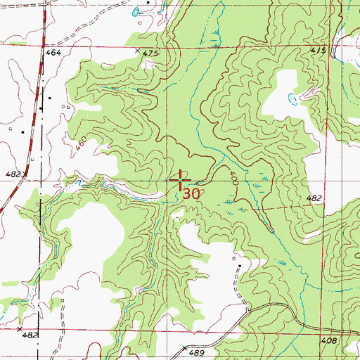 Topographic Map of Mitchells School (historical), MS