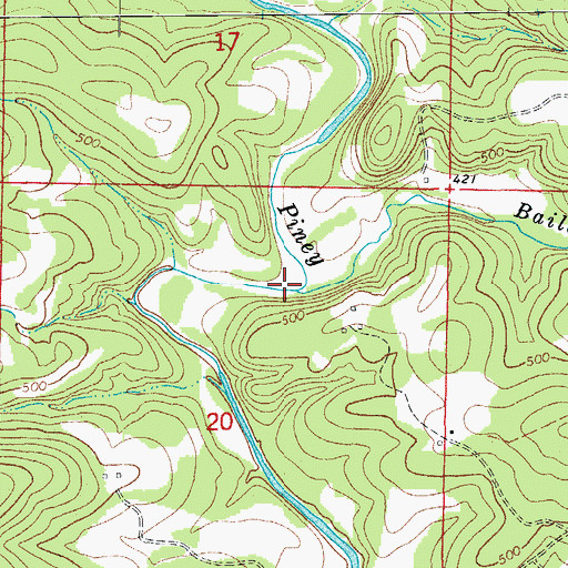 Topographic Map of Bailey Creek, AR