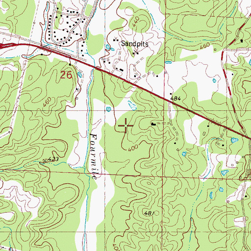 Topographic Map of Rolling Woods, MS