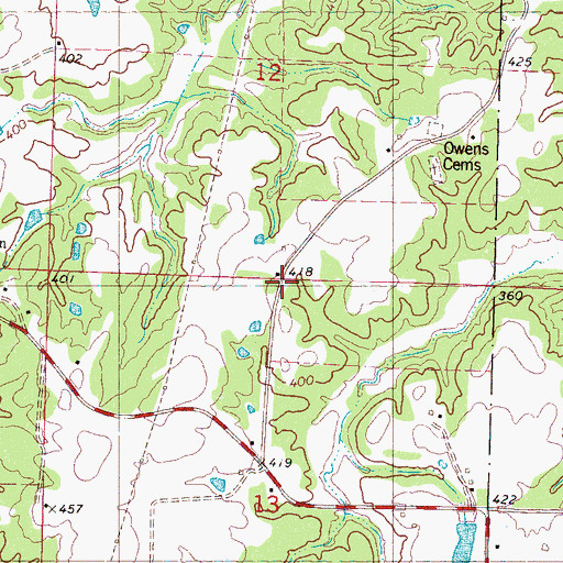 Topographic Map of Tidwell School (historical), MS