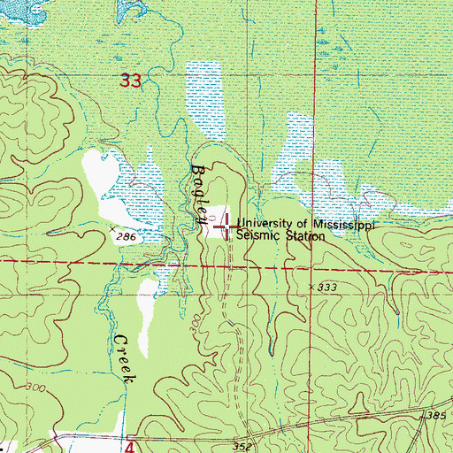 Topographic Map of University of Mississippi Seismic Station, MS