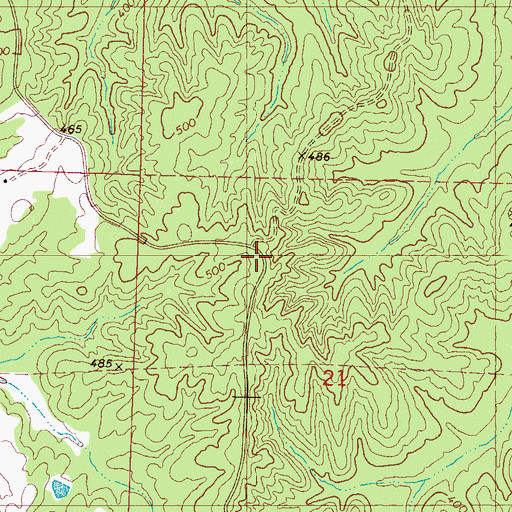 Topographic Map of Violet Hill School (historical), MS