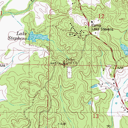 Topographic Map of Yellowleaf Baptist Church, MS