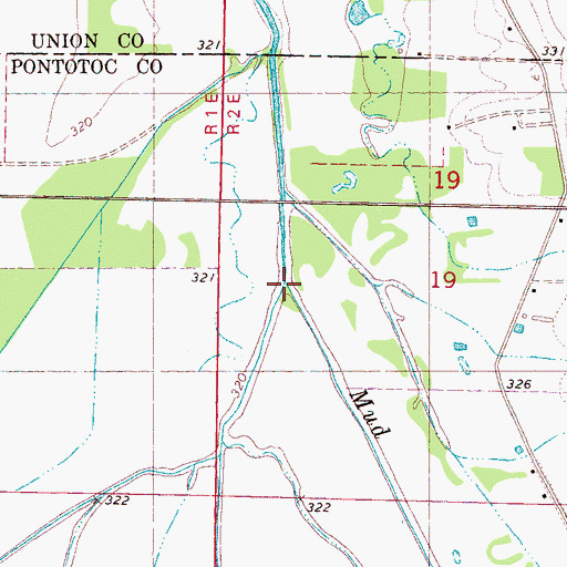 Topographic Map of Chuckeheechabos Creek, MS