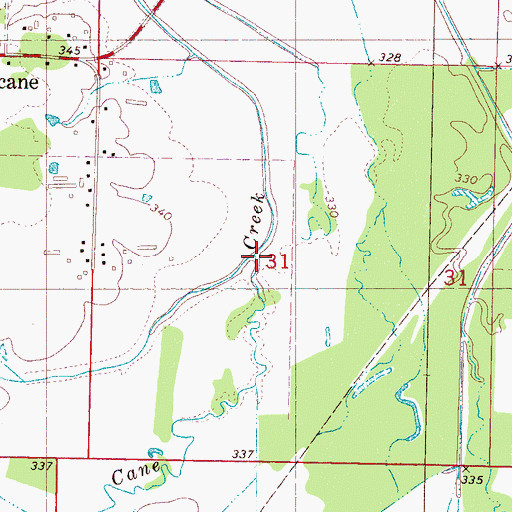Topographic Map of Duncans Creek, MS