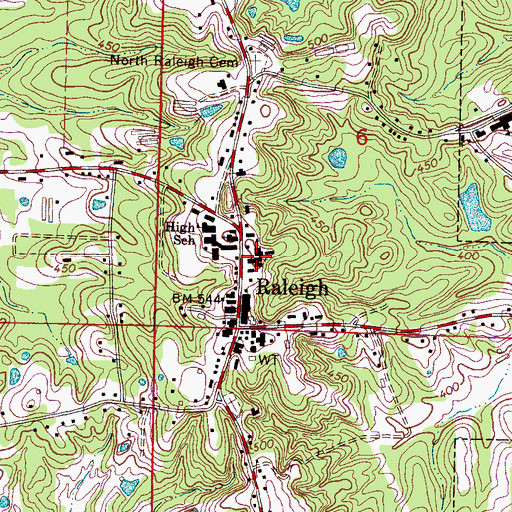 Topographic Map of First Baptist Church, MS