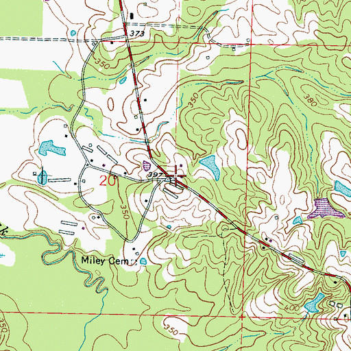 Topographic Map of Gunn, MS
