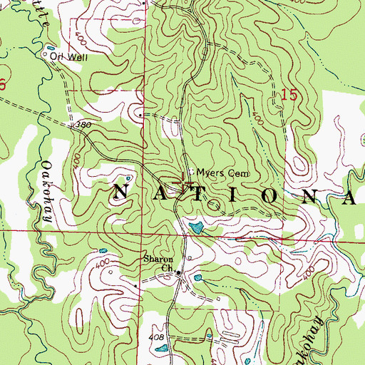 Topographic Map of Hordville (historical), MS