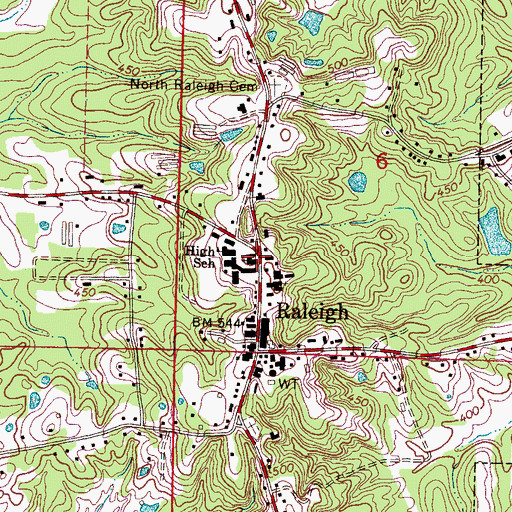 Topographic Map of Raleigh United Methodist Church, MS