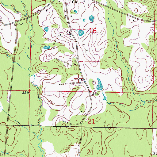 Topographic Map of Salem School (historical), MS