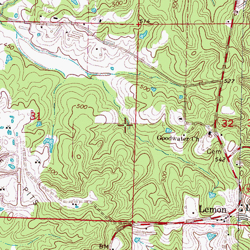 Topographic Map of Spinola School (historical), MS