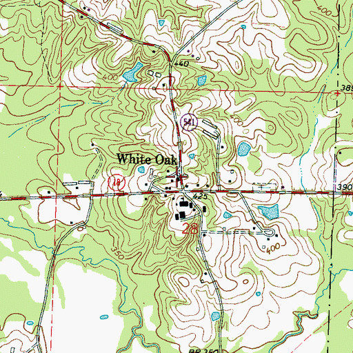 Topographic Map of White Oak Church, MS