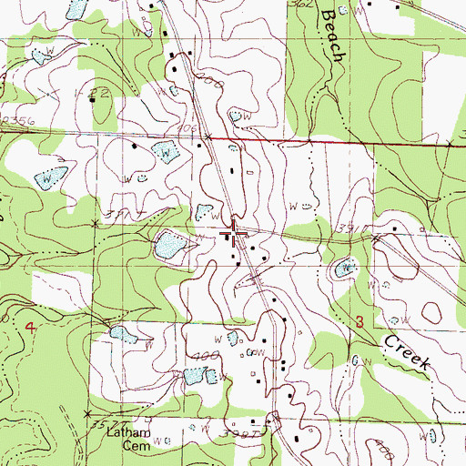 Topographic Map of Byrns (historical), MS