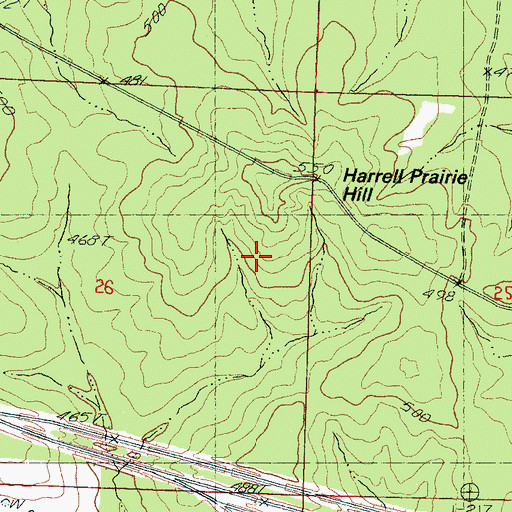 Topographic Map of Caney Creek State Wildlife Management Area, MS