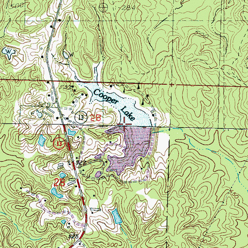 Topographic Map of Cooper Lake, MS