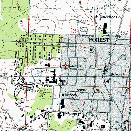Topographic Map of Covenant Presbyterian Church, MS