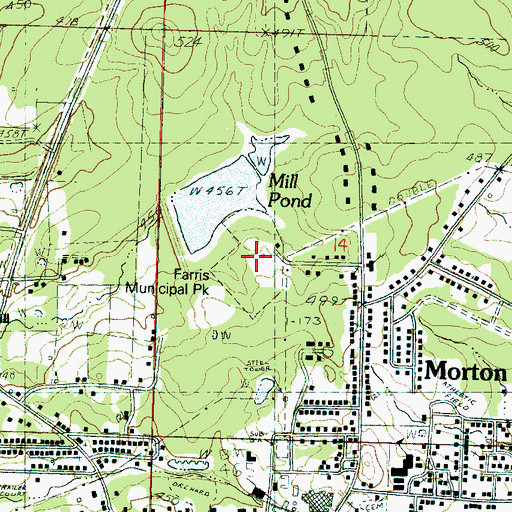 Topographic Map of Farris Municipal Park, MS