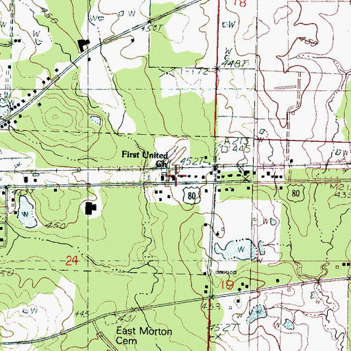 Topographic Map of First United Church, MS