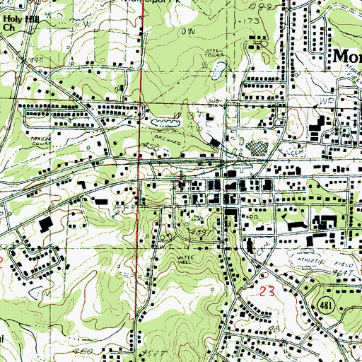 Topographic Map of First United Methodist Church, MS
