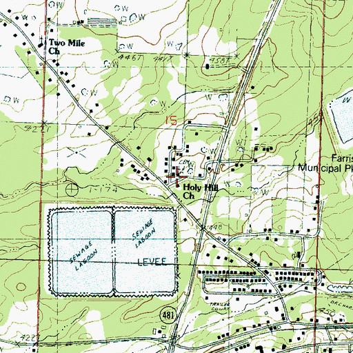 Topographic Map of Holy Hill Church, MS