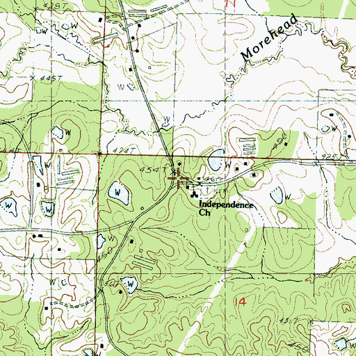 Topographic Map of Independence, MS