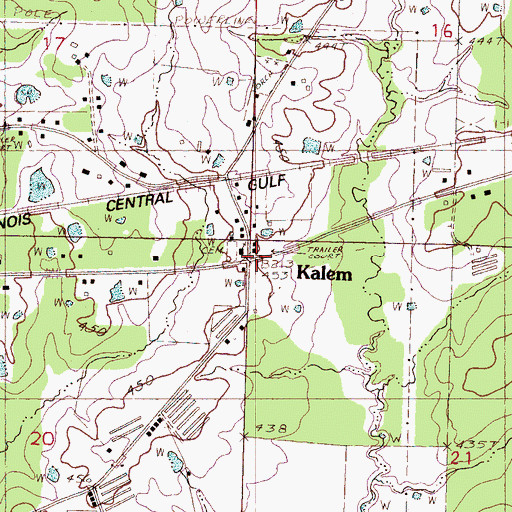 Topographic Map of Kalem, MS