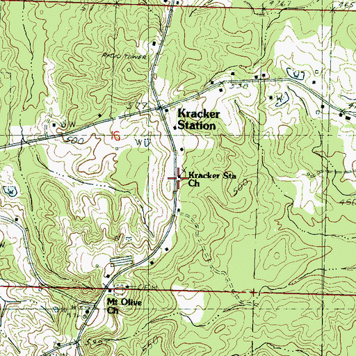 Topographic Map of Kracker Station Church, MS