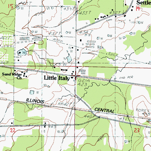 Topographic Map of Little Italy, MS