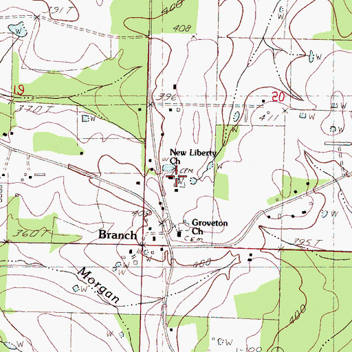Topographic Map of New Liberty Church, MS