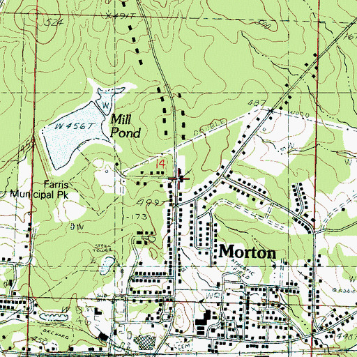 Topographic Map of North Morton Baptist Church, MS