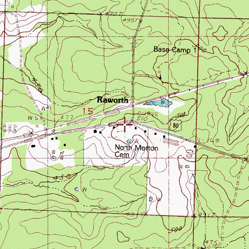 Topographic Map of North Morton Cemetery, MS