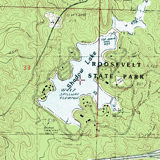Topographic Map of Shadow Lake, MS