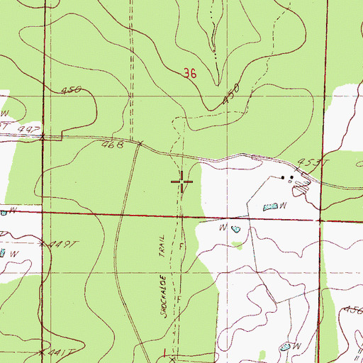 Topographic Map of Shockaloe Trail, MS